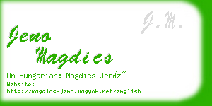 jeno magdics business card